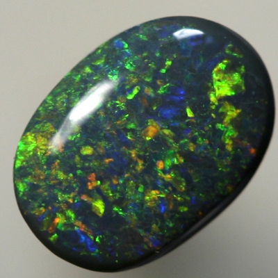 SOLID BLACK OPAL Pinfire pattern with sparkling orange and green